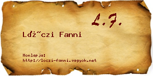 Lóczi Fanni névjegykártya