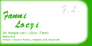 fanni loczi business card