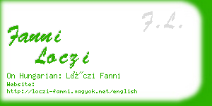 fanni loczi business card